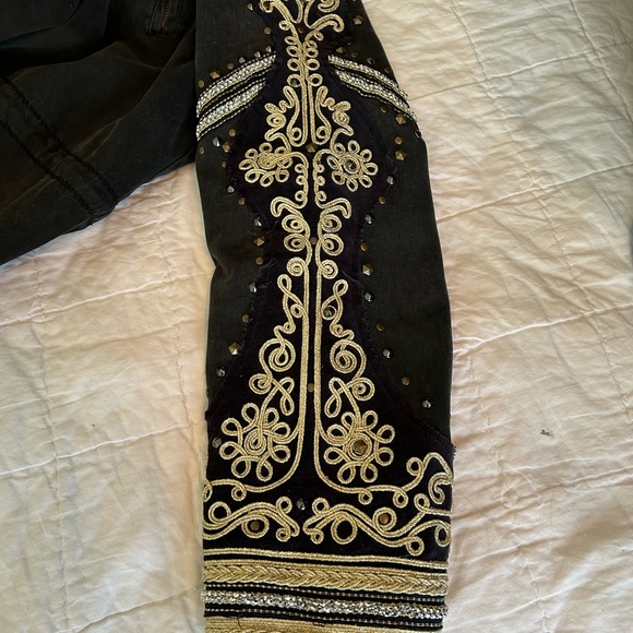Free People Golden Quills Embellished Military Jacket - Picture 7 of 9